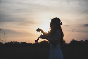 Woman in White Short-sleeved Dress