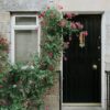 closed brown wooden door